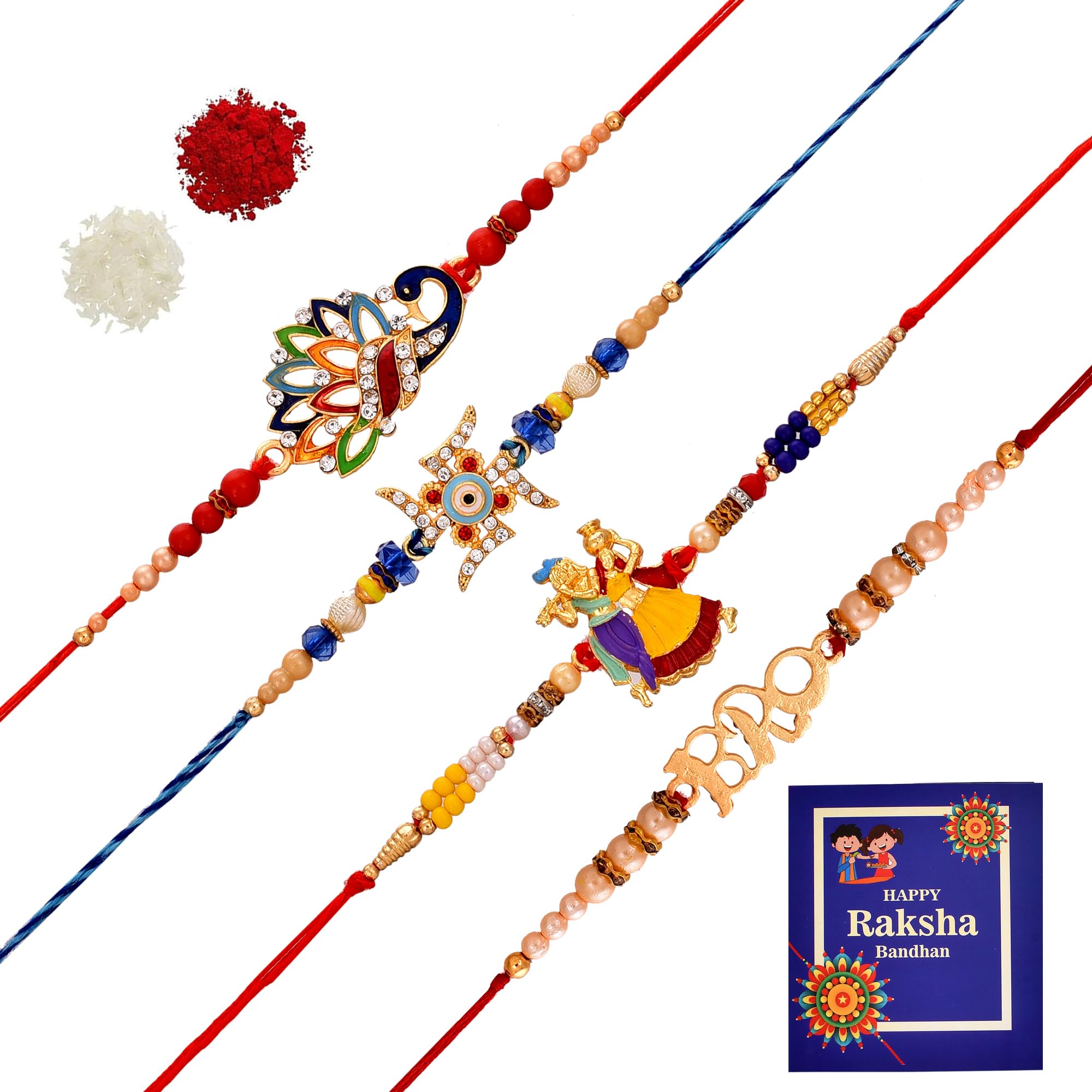 Pride Store Rakhi For Brother Bhaiya Bhai Bro Anna Anuj Dada Vahini Bhrata Or Any Other Whom You Consider As Your Brother And Sister (Multicolor-E) (B0CDQQPCZC) Amazon Price History, Amazon Price Tracker