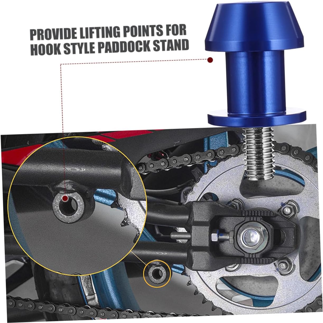 Luxshiny 4pcs Blue 8mm Cnc Motorbike Swingarm Screw Stand Bobbins Replacement Motorcycle Swing Arm Sliders Spools for Racing Motorcycles Accessories