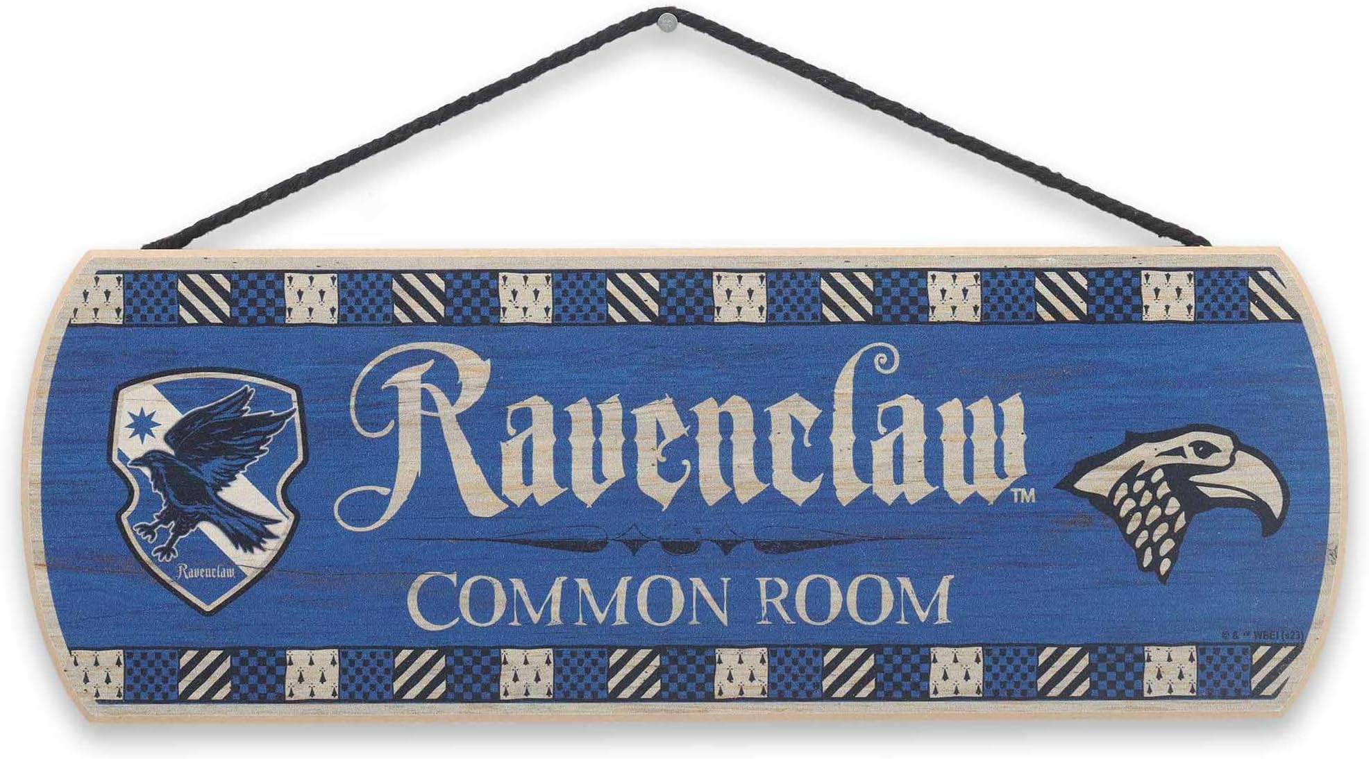 Harry Potter Ravenclaw Common Room Hanging Wood Wall Decor - Fun Ravenclaw Sign for Teen Bedroom or Movie Room