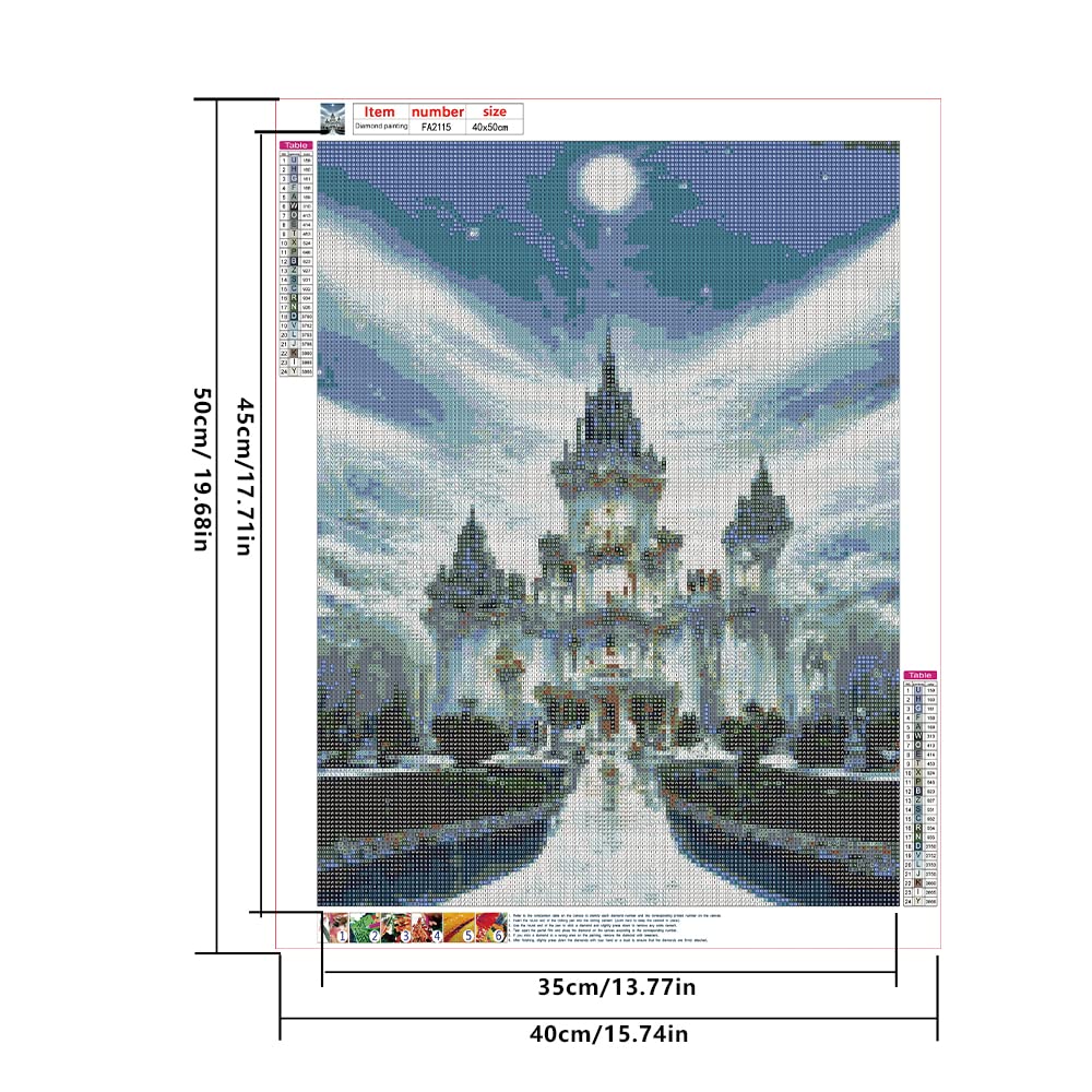 DCIDBEI Diamond Painting 5D Paesaggio Germania 50x40cm: Quadro Con Castello, Puzzle Di Strass Per Adulti E Bambini, Kit Completo