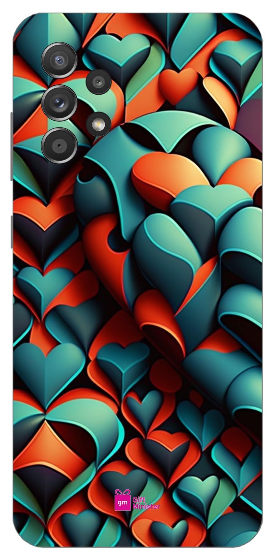 Gift MinisterSoft Designer Mobile Case For Samsung Galaxy A52 5G Back Cover Gray - Love Pattern Clear Camera Protection Comfortable Grip Anti-Slip Lightweight Flexible Dustproof Shockproof 1Pcs 1701K