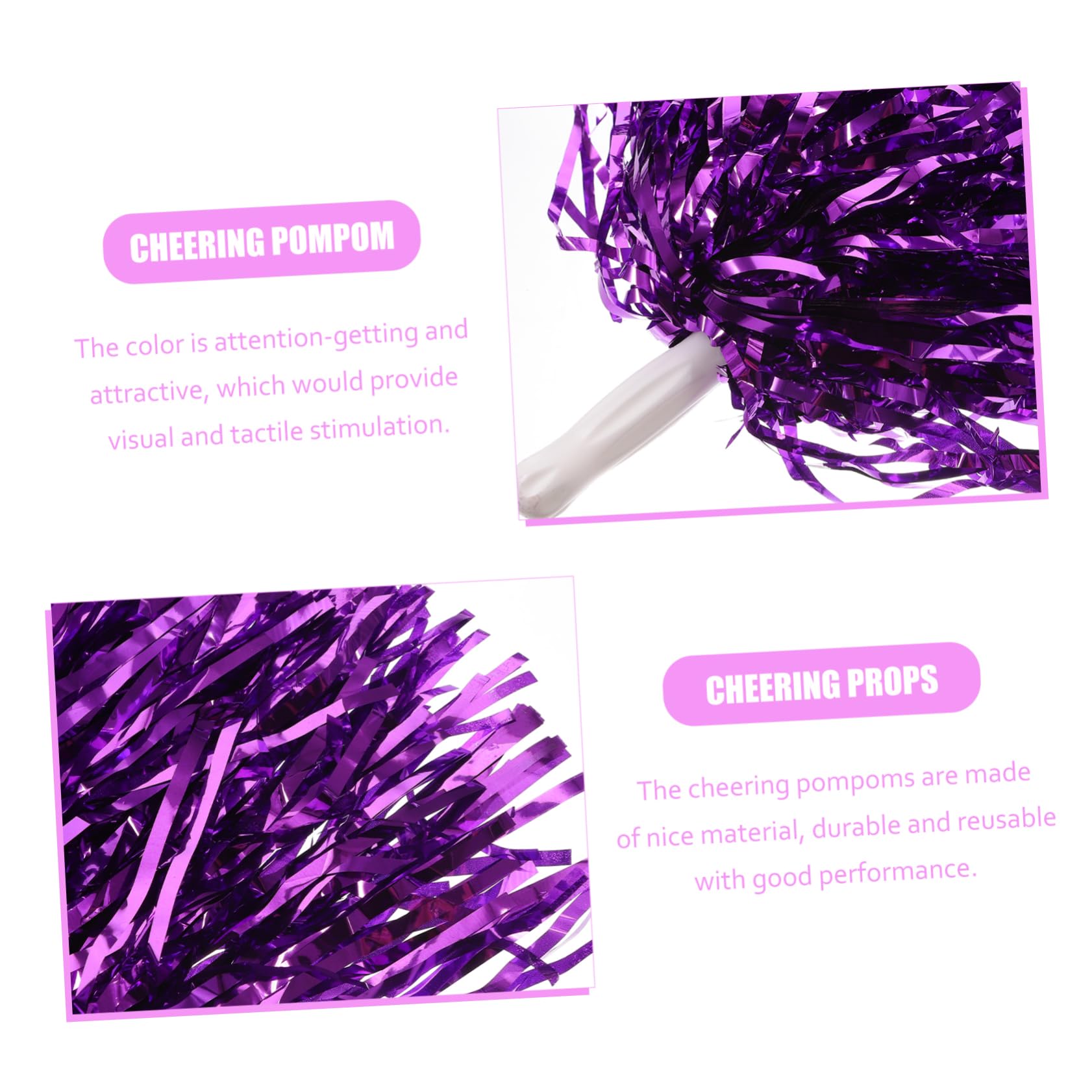 Cabilock 16Pcs Cheerleading Pom Poms with Handle Vibrant Cheering Hand Flowers for Team Spirit Party Accessories for Sports Events and School Dances