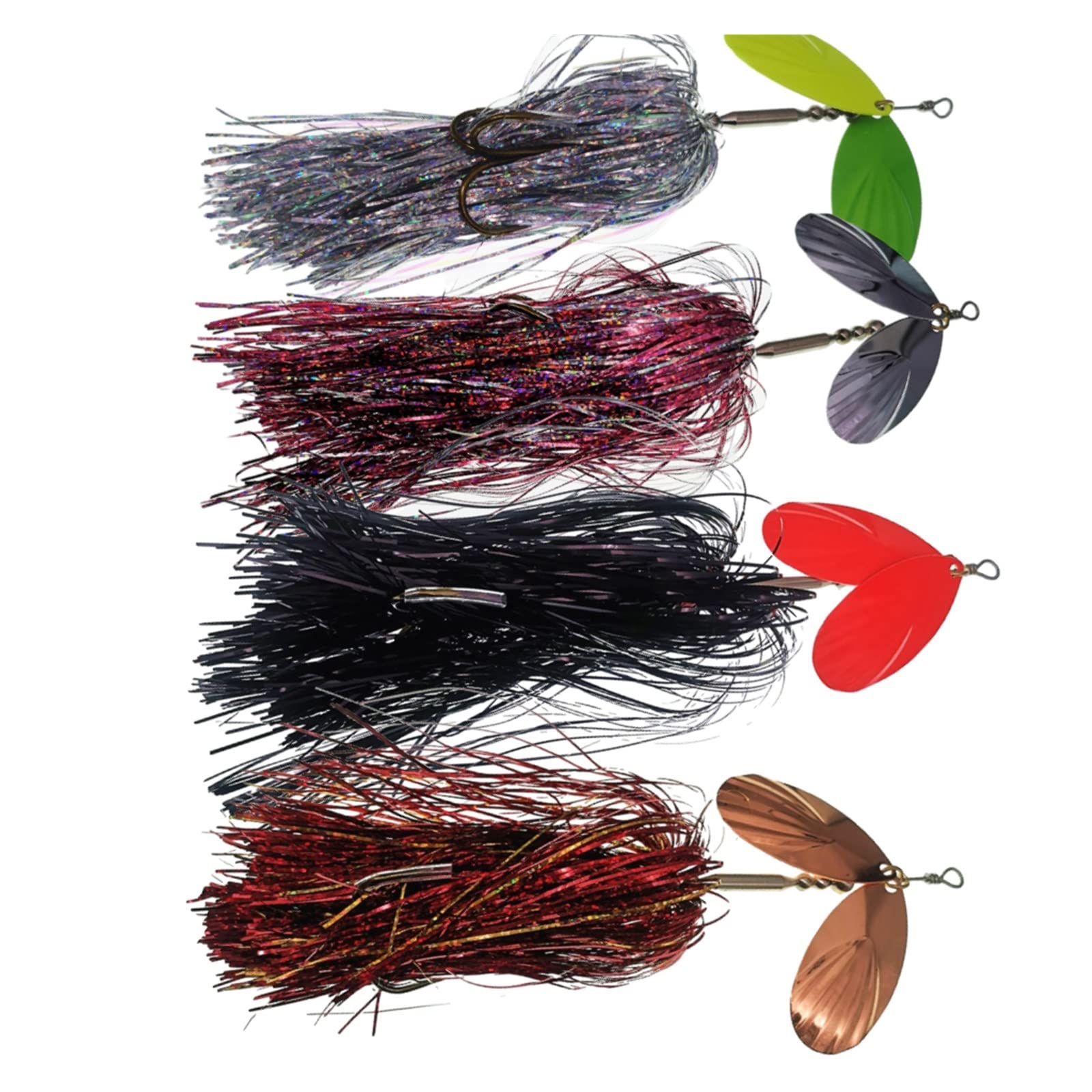 XILILHC 4 Uds. Señuelo Giratorio 22cm/45g Cuchara de Metal señuelo de Pesca Anzuelo Triple señuelo for lubina Cebo Duro Pesca Cabeza de Aparejo