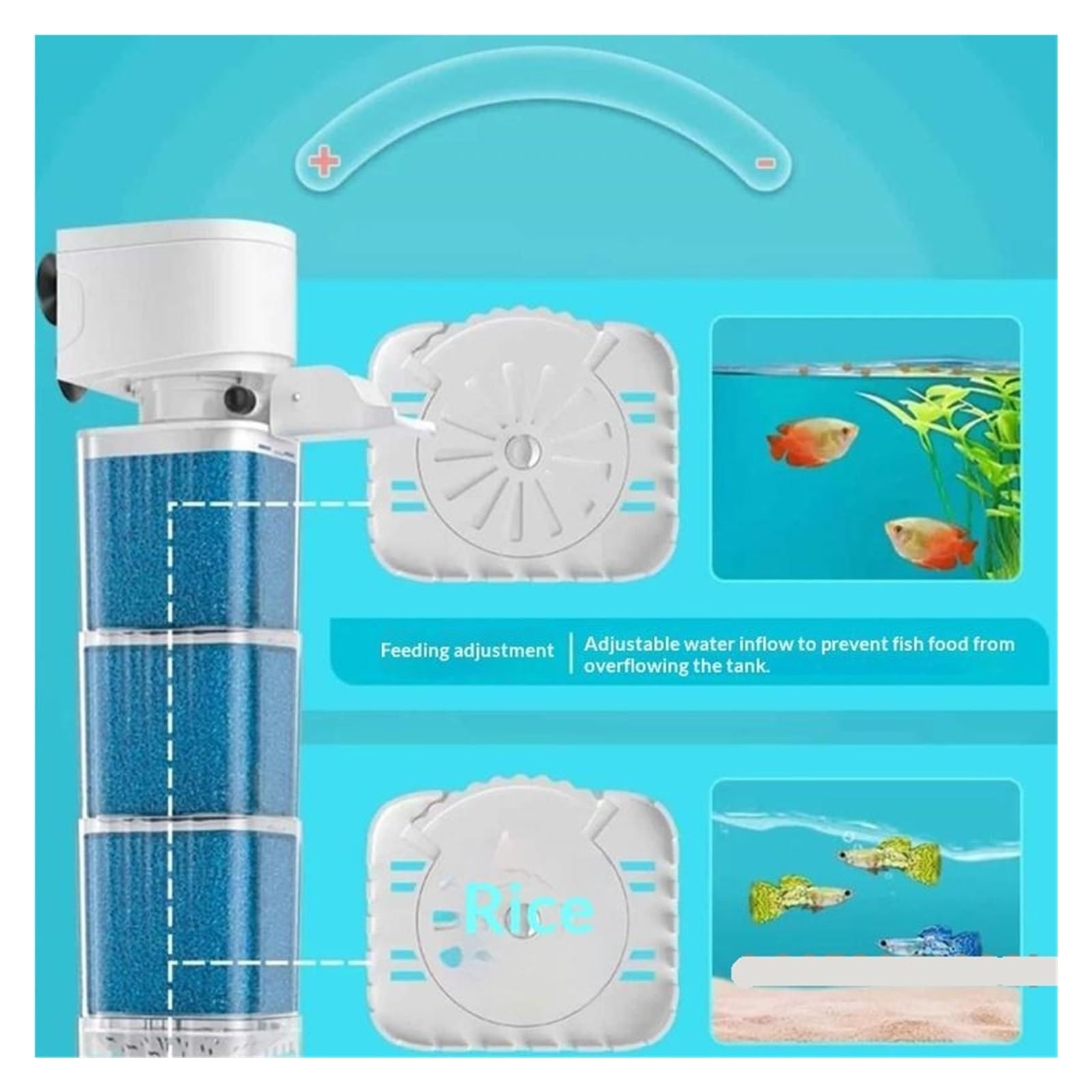 Aquarium Innenfilter Aquarium Filterpumpe - Kot Saugen, Wasserreinigung & Sauerstoffversorgung für kleine Aquarien | 35 W