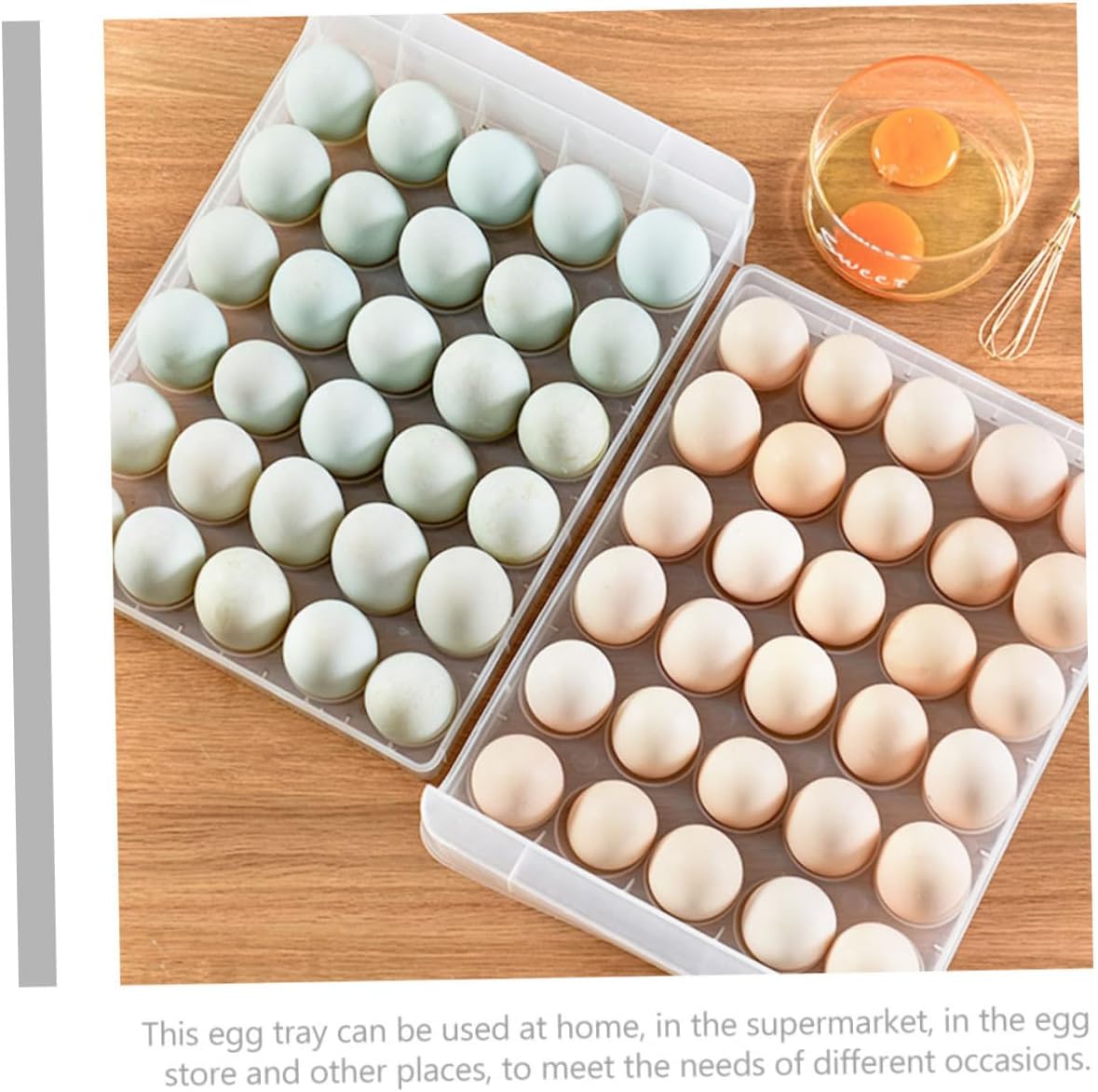 Large Capacity Transparent Drawer Type Egg Holder for Refrigerator Dual Egg Storage Organizer Durable and Easy to Clean for Home and Kitchen Use