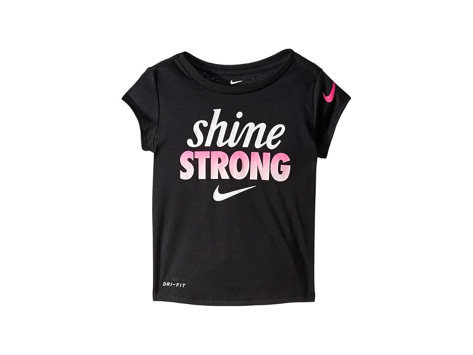 

Nike Kids Shine Strong Core Short Sleeve Tee (Toddler) (Black) Girl's Clothing
