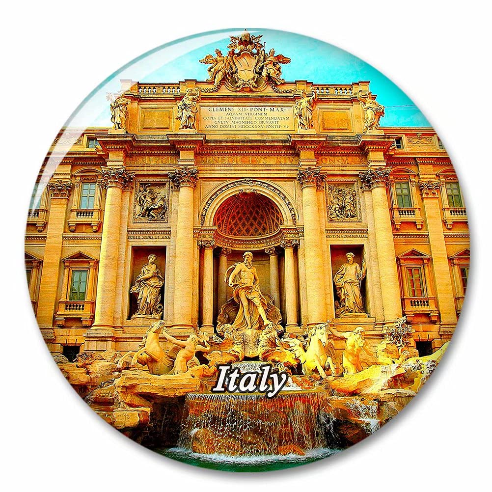 Kxrsm Bxtkpq-Italy-3311 Italy Trevi Fountain Rome Fridge Magnet Decorative Magnet Bottle Opener Tourist City Travel Souvenir Collection Gift Strong Refrigerator Sticker