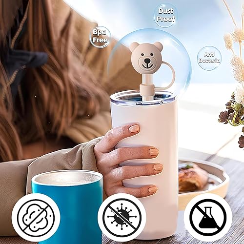 Miniatura 4 de Paquete de 3 fundas de popote para copa Stanley, fundas de popote de silicona reutilizables, cubierta de popote compatible con Stanley de 30 y 40