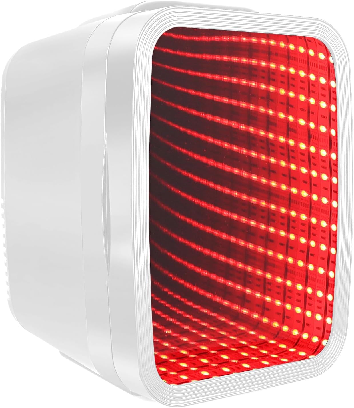 Mini Fridge, 4 Liter/6 Cans Small Refrigerator With Dimmable LED Light,AC/DC Portable Mini Cooler and Warmer, Gaming Small Fridge for Bedroom,Office,Gaming Room and Car (White)