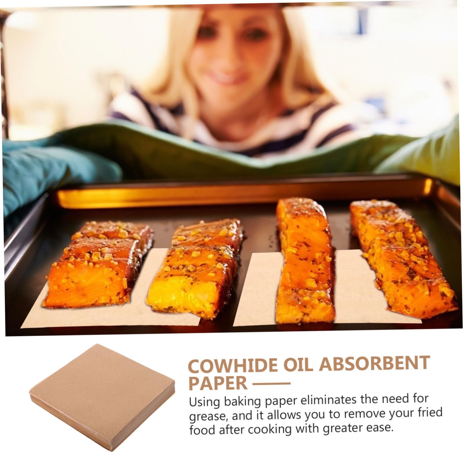 Cabilock 500pcs Oil Absorption Paper Food Liners Disposable Snack Liners for Fried Food Pizza and More Non Odor Easy Clean Up