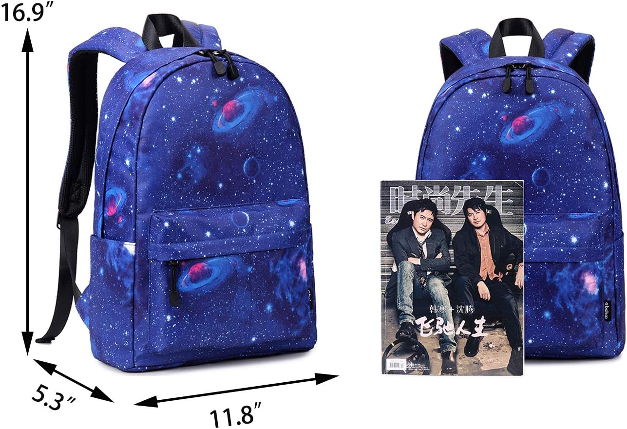 abshoo Lightweight Water Resistant Rainbow Backpacks For Teen Girls Boys School Bookbags (Galaxy E) - Image 5