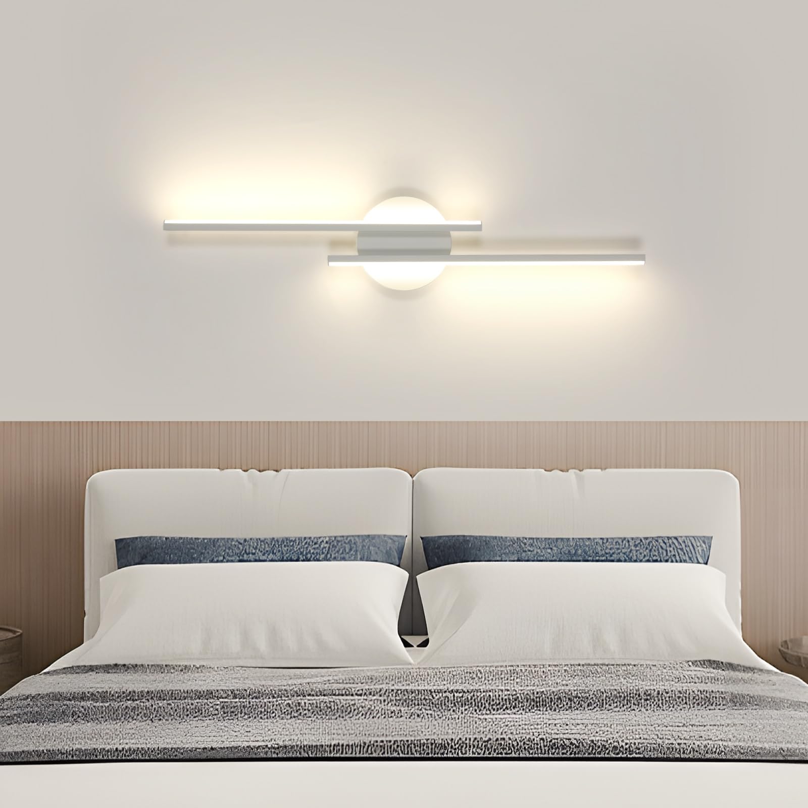 Riserva Applique Da Parete Moderna Oro 28W LED - 3000K Calda, Rettangolare 40x19,5cm Per Camera, Corridoio E Scala - 5