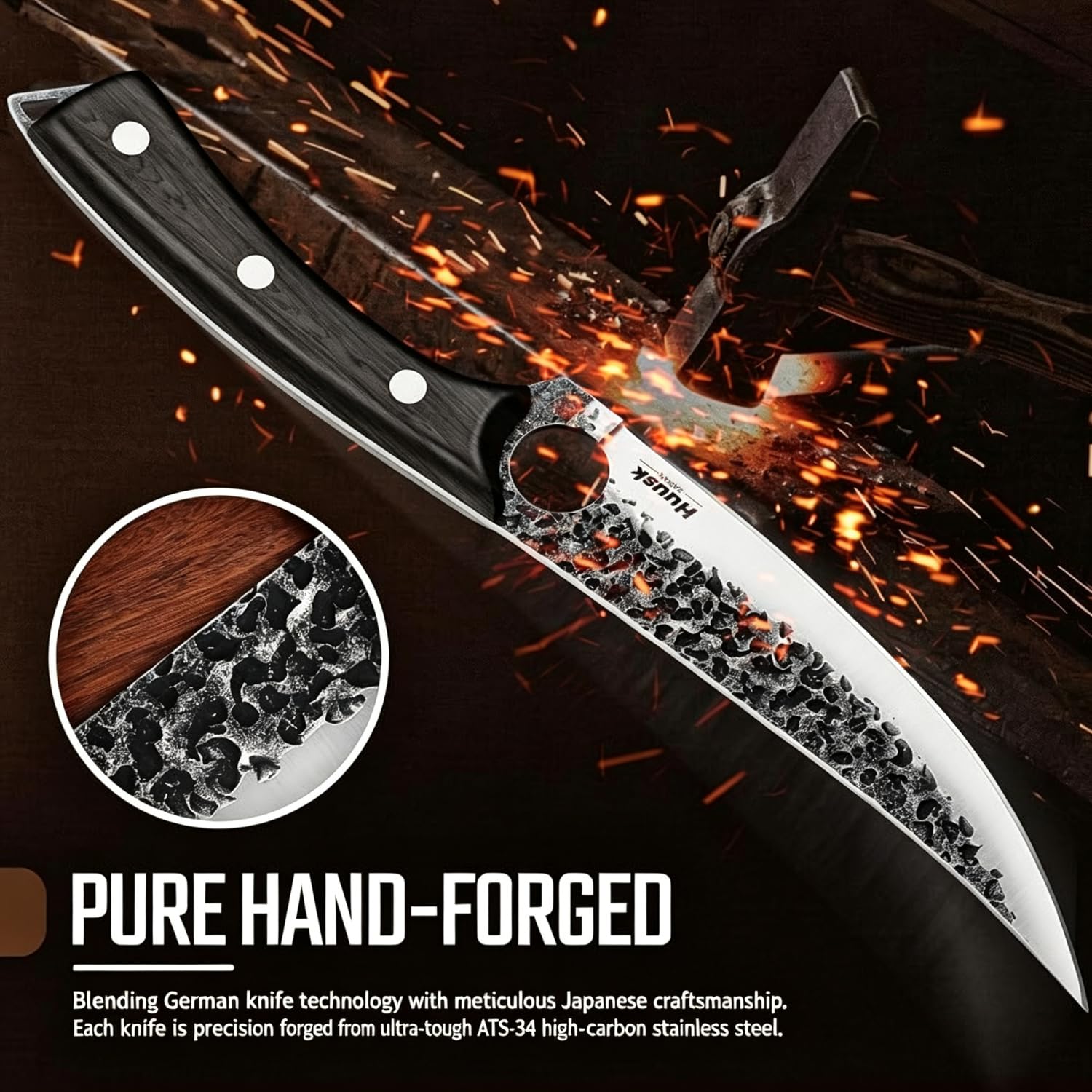 Huusk Viking Boning Knife - Precision Meat Cutting -3