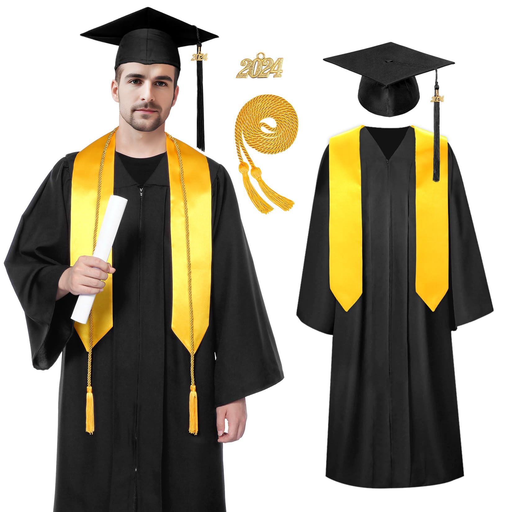 High School Graduation 2025 Set - Unisex Matte With Stole And Honor ...