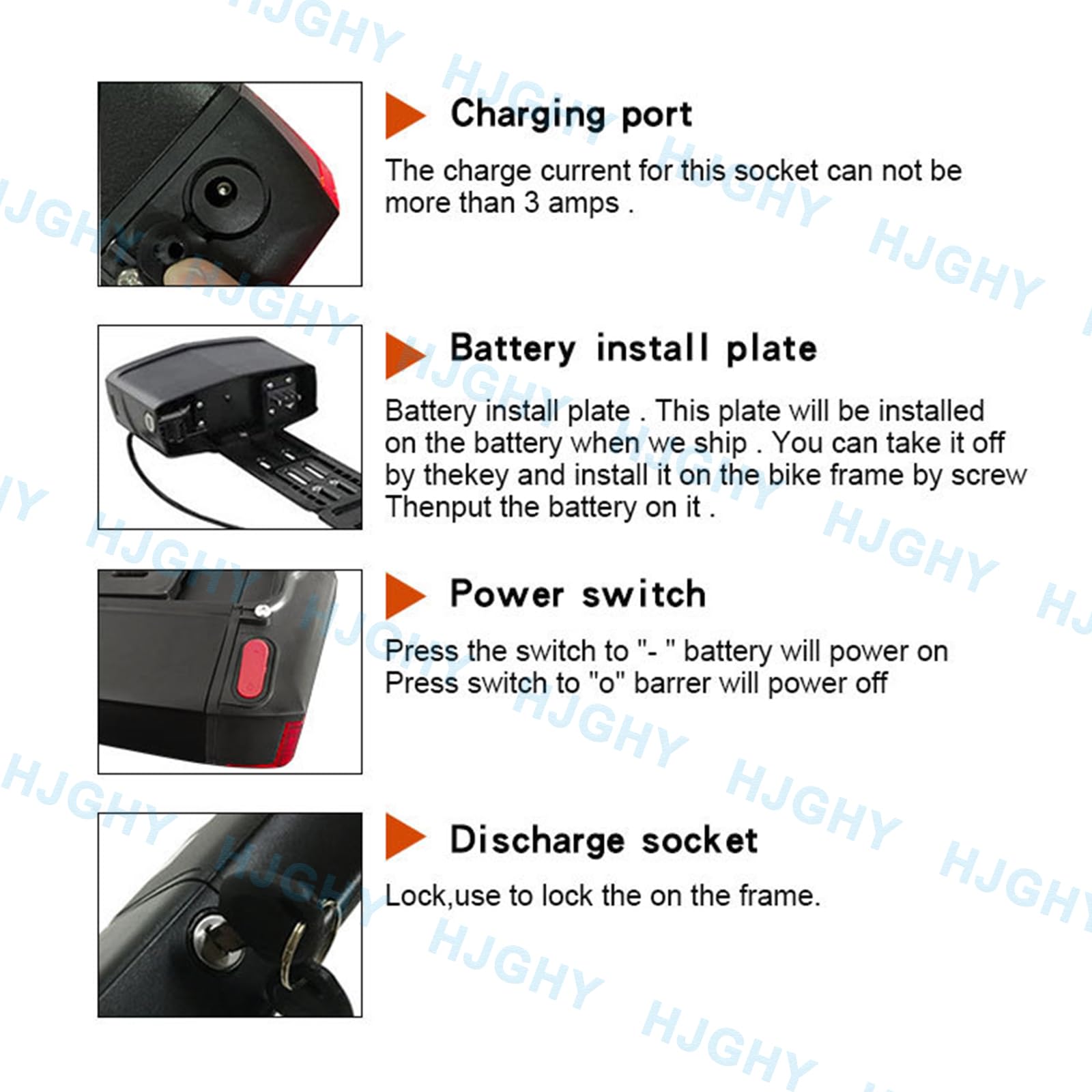 Batterie au Lithium 36 V pour Porte-Bagages arrière