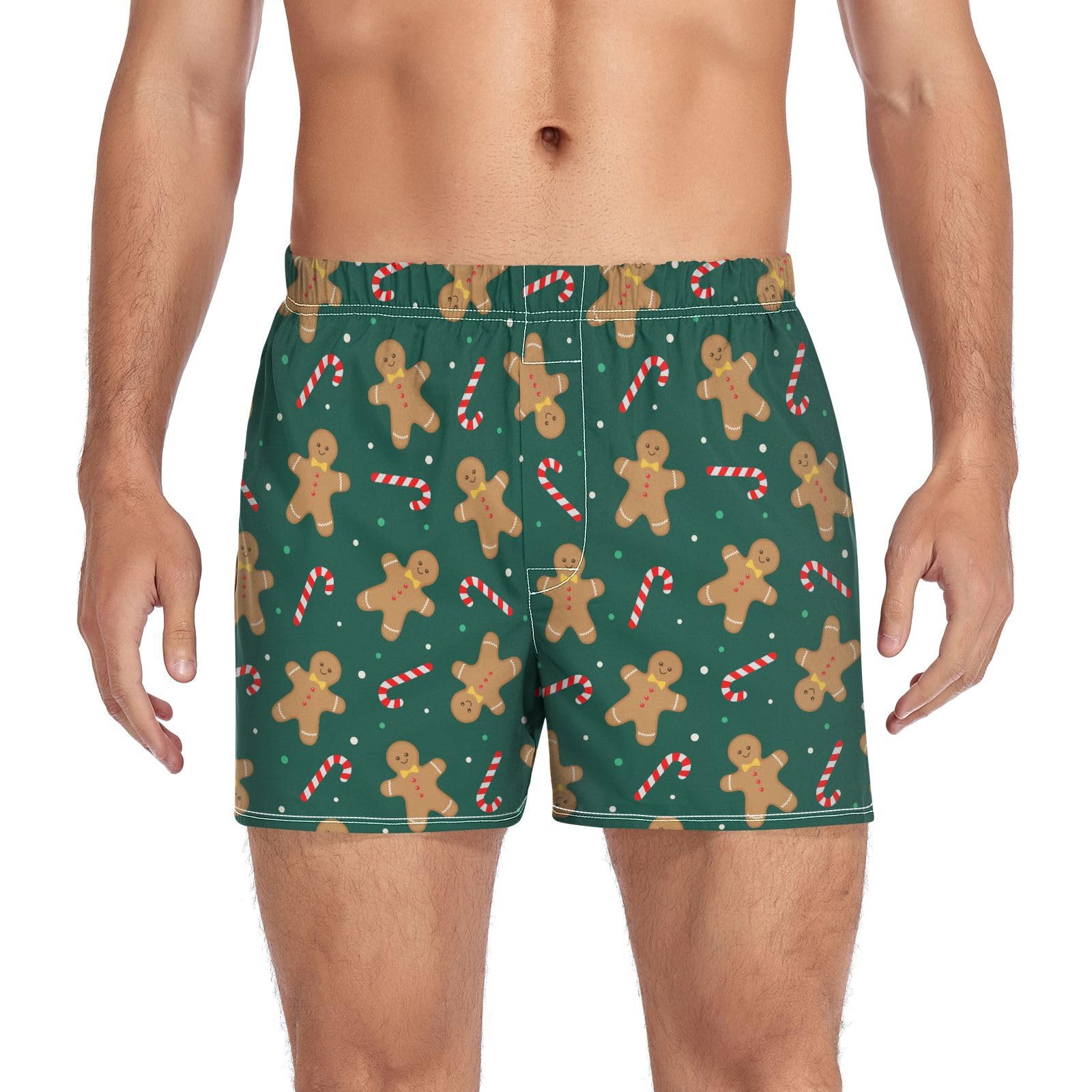 Men's Boxer Shorts Cotton Loose Underwear with Button Fly