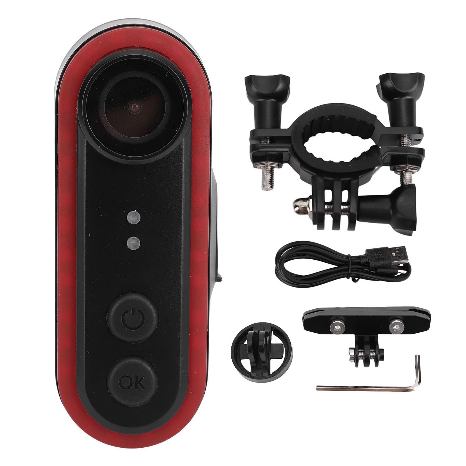Tbest Fahrradkamera 1080P Weitwinkel Wasserdichtes Rücklicht Zum Radfahren (32GB)