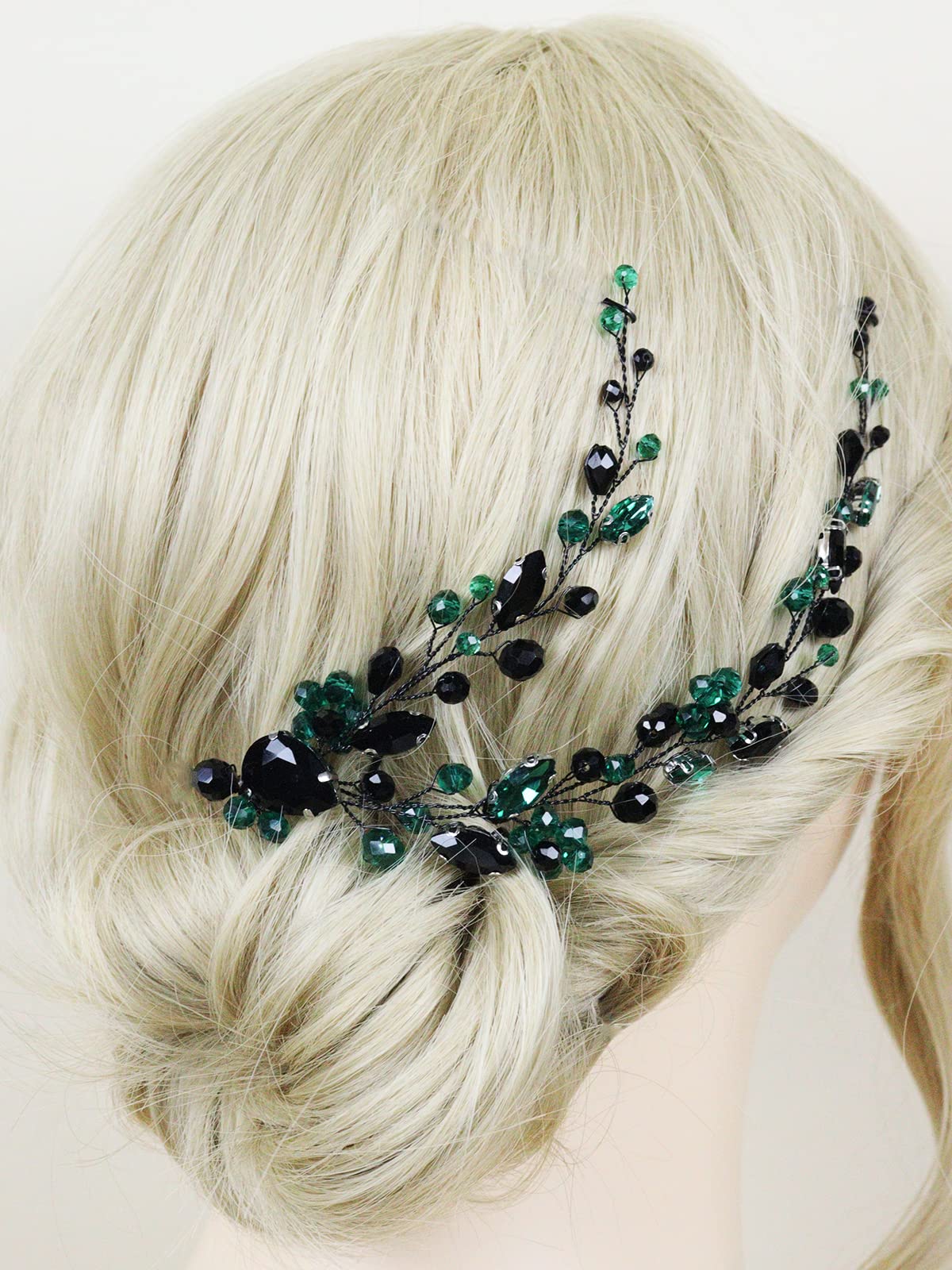 Handmade Braided Rhinestone Headband for Wedding Party SWEETV Gold Rhinestone Wedding Headband - Handmade Bridal  main image 3