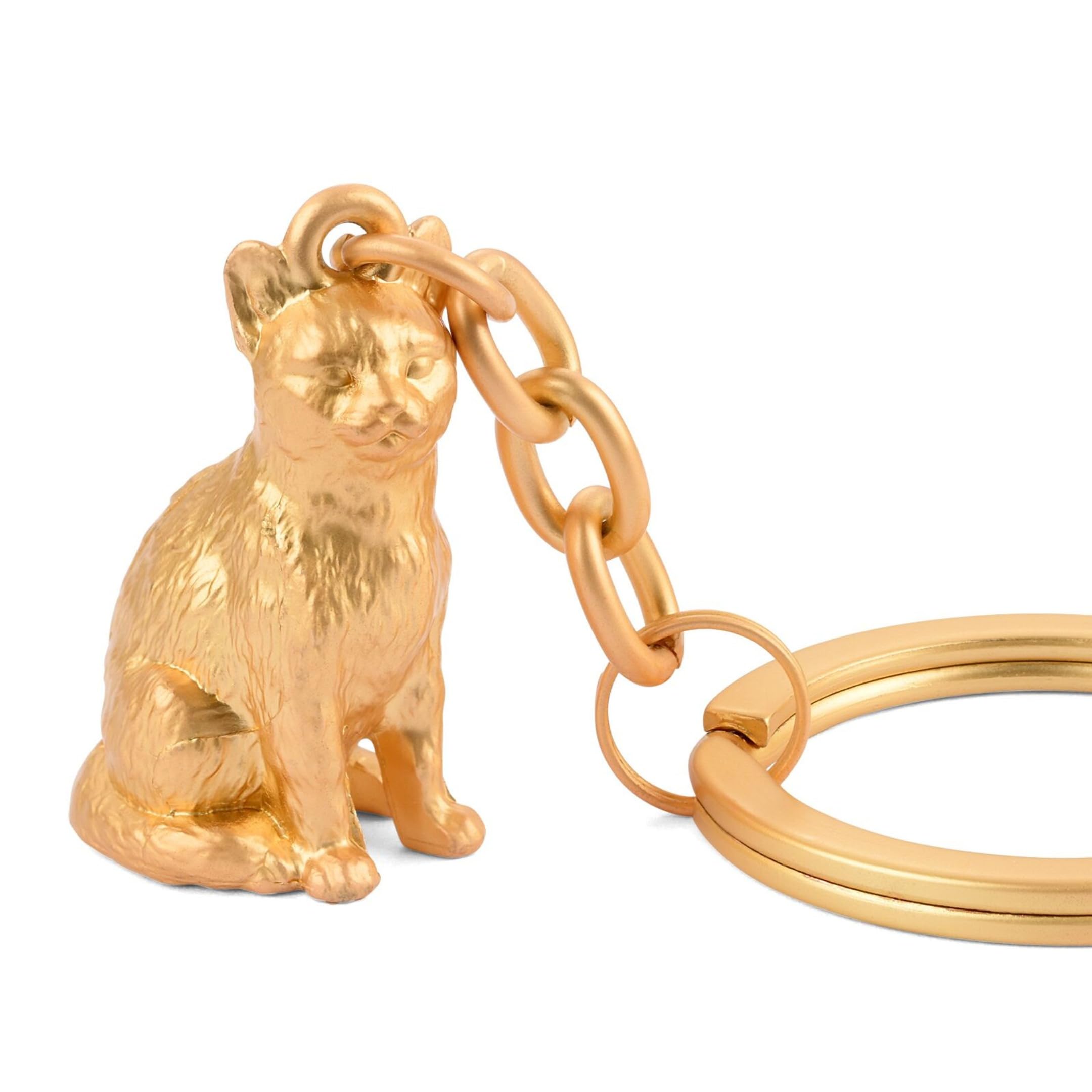 Troika Women's Gold-Coloured Cleopatra Cat Keyring - Key Ring - Cast Metal - Chrome Plated - Gold Original, 9,6 X 3,5 X 1,6 Cm