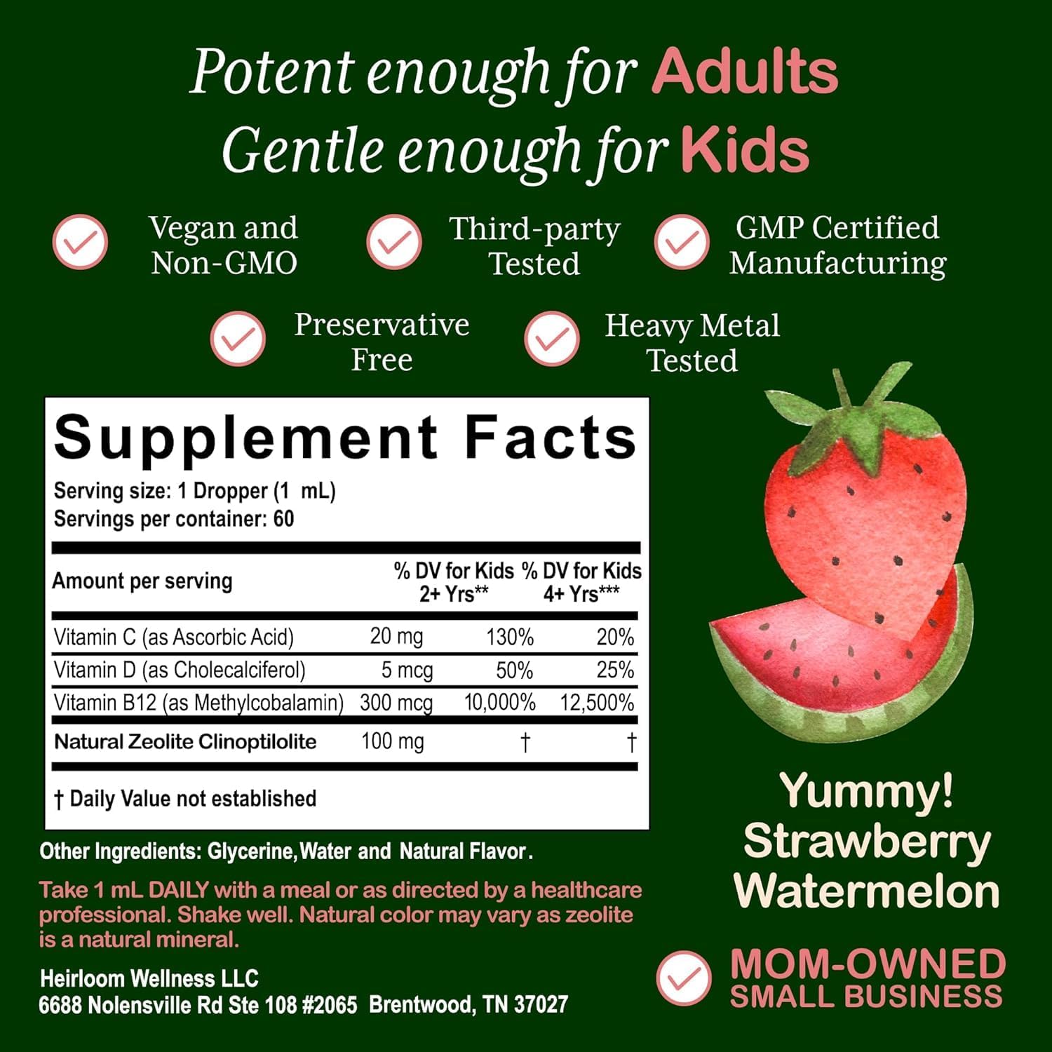 Zeolite Detox for Kids Liquid Drops - Gentle Daily Cleanse & Speech Support with Methylated B12 & Vitamin D - Kids Clinoptilolite Zeolite Drops Detox Cleanse Supplement 2oz - Image 8