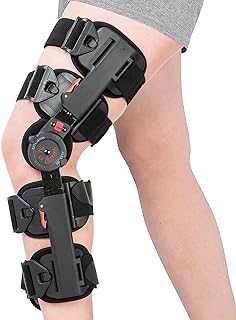Medibot Hinged Knee Brace ROM Adjustable Post Op Knee Support Orthosis Immobilizer Protector for