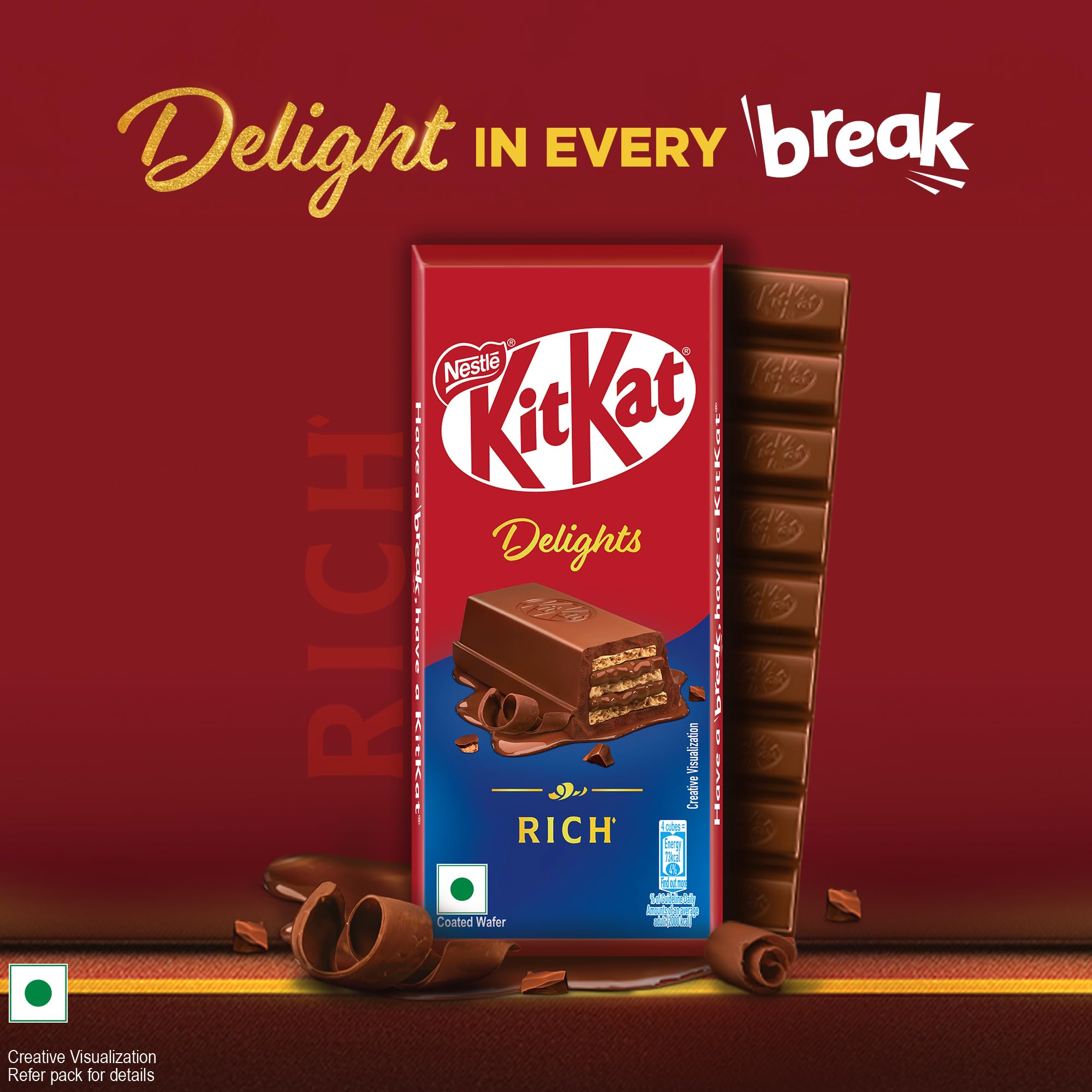 Nestlé KitKat Delight Rich Chocolate Coated Wafer Bar, 150g 3