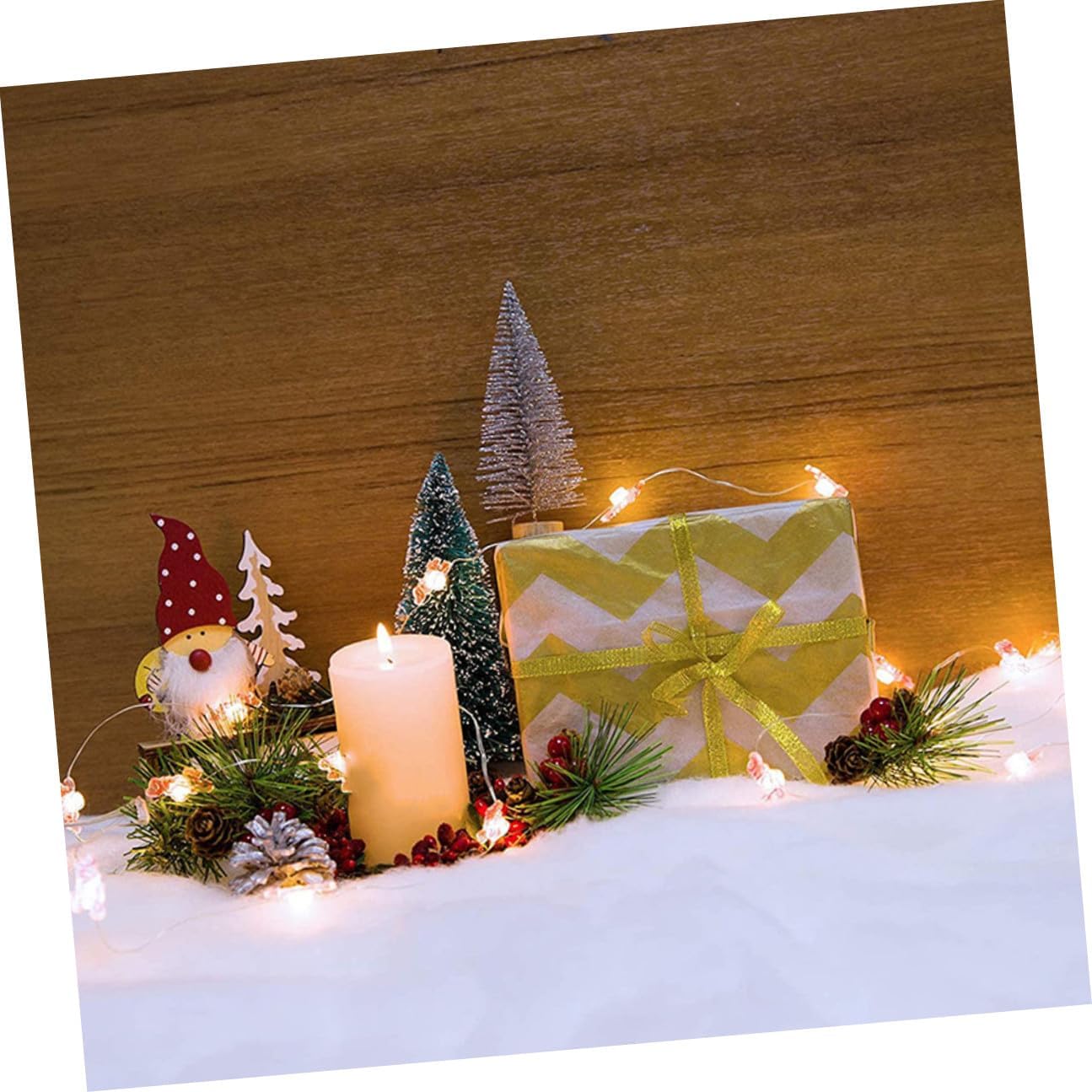 Artificial Snow Carpet 2pcs Thickened White Faux Snow Blanket for Christmas Decor Indoor Party Scene Prop for Winter Holiday Display