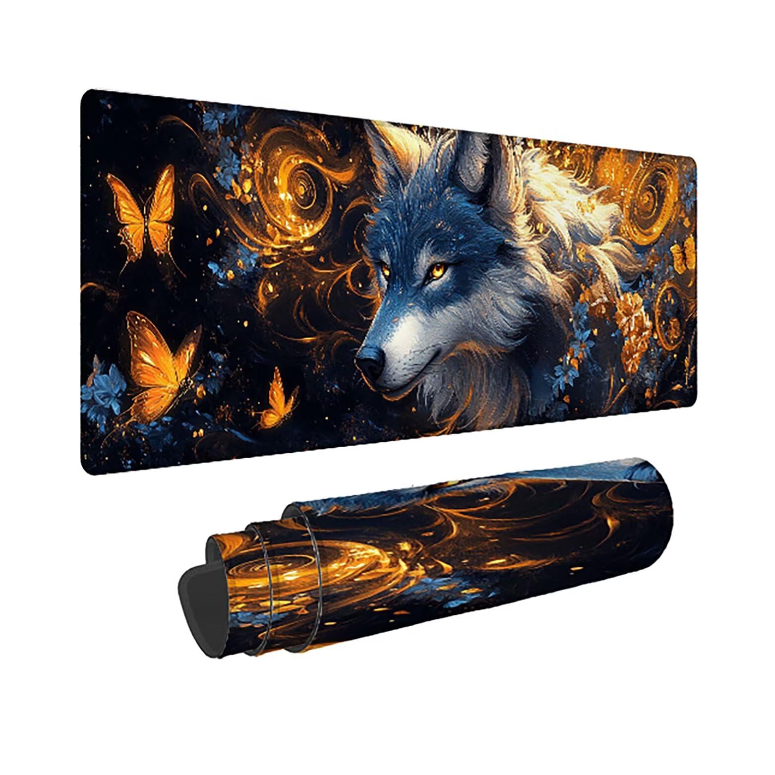 Podkładka pod mysz do gier XXL ze zwierzętami krajobrazowymi, podkładka pod mysz XXL - 1400 x 600 x 3 mm, podkładka pod mysz matowa, bardzo duża z tkaniny, antypoślizgowa podstawa, dla graczy