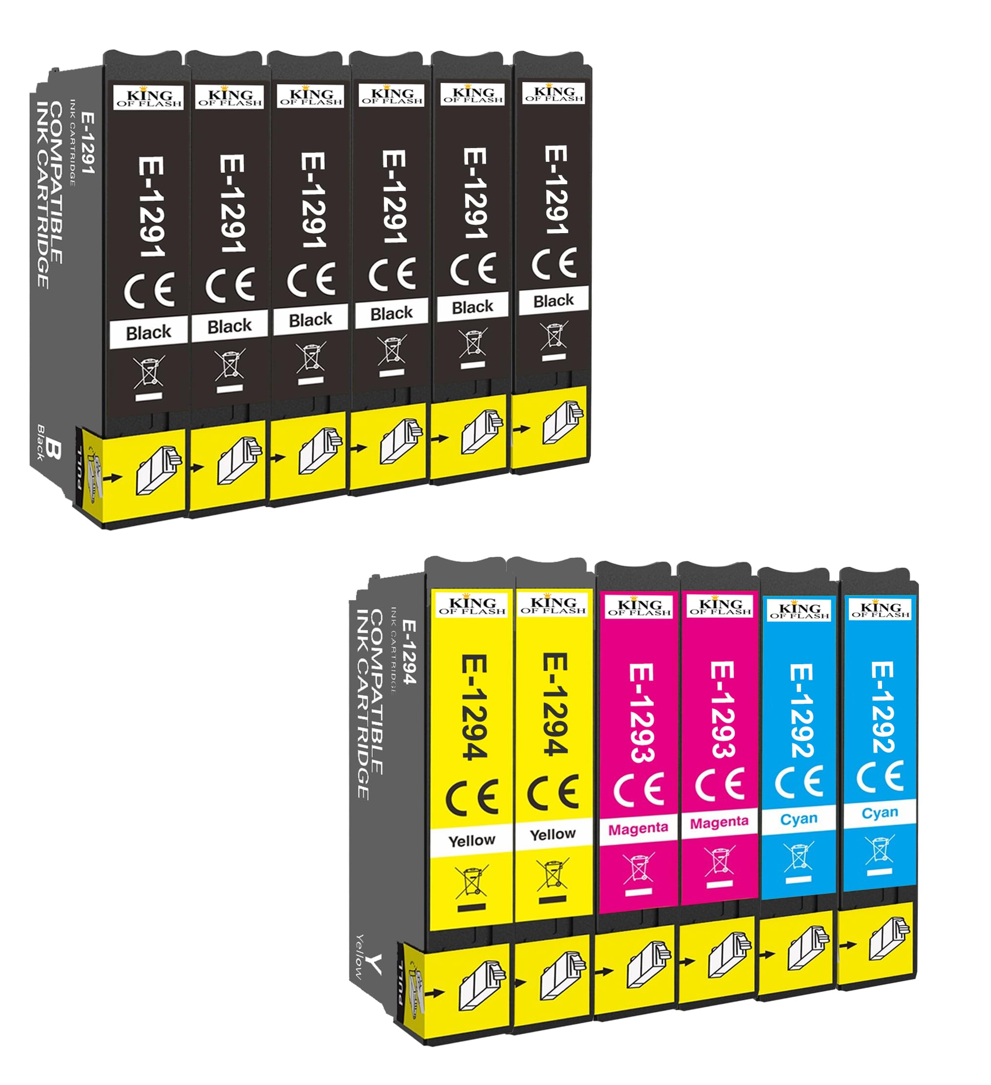 – T1291 T1292 T1293 T1294 T1295 Ink Cartridges Compatible with Epson WF-3520 WF-3540 7515 7525, SX425W SX235W SX435W SX445W SX535WD BX305FW BX630
