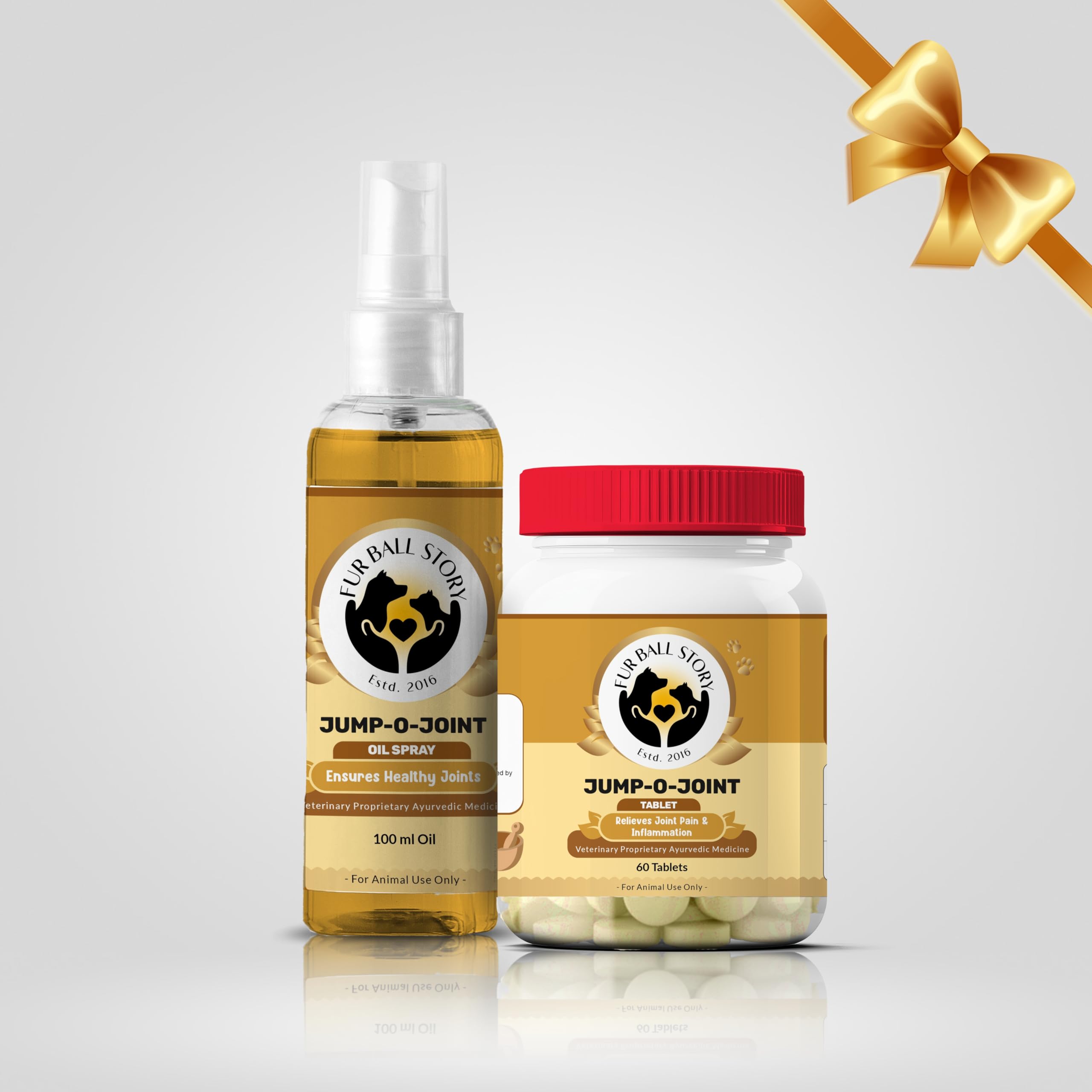 Fur Ball Story Jump-O-Joint Duo Combo Pack | Pack of Jump-O-Joint Oil Spray 100ml & Joint Pain Relief Tablet (60 Tablets) (B0CNZDFX3L) Amazon Price History, Amazon Price Tracker