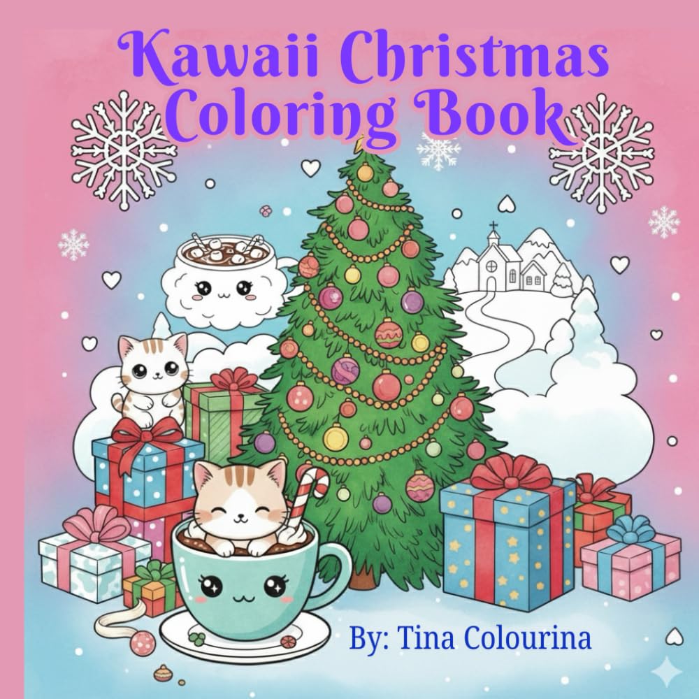 Kawaii Christmas Coloring book: A Cute and Relaxing Holiday Coloring Book for Stress Relief