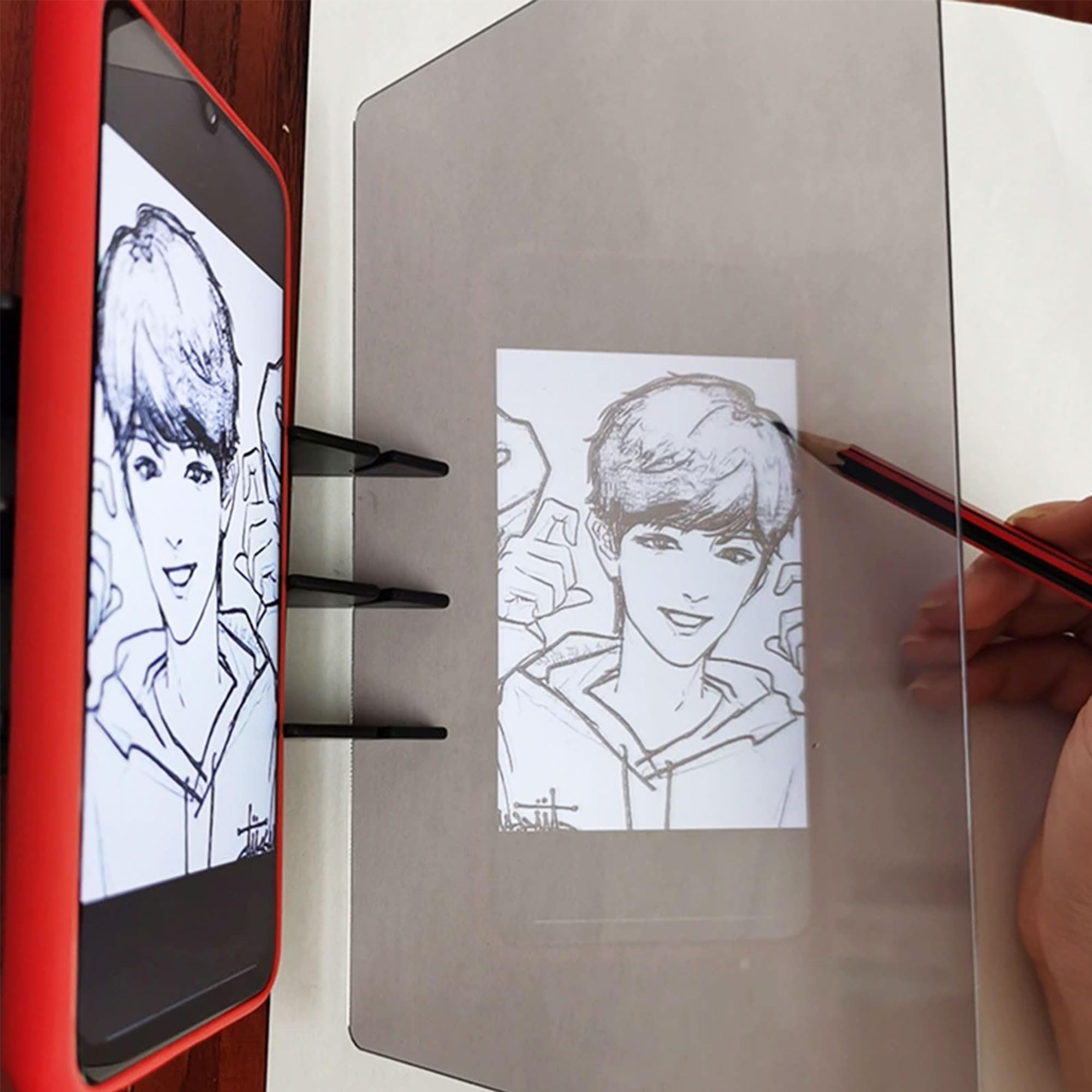 Tavolo Da Disegno Ottico, Specchio Per Disegnare Tavolo Da Disegno Per Immagini Ottiche Tavola Da Pittura Ottica Proiettore Di Disegno Strumento Di Disegno Per Bambini Principianti Artisti (L)
