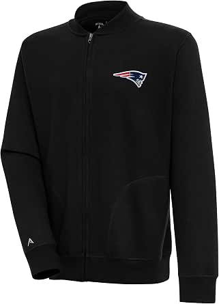 Men's Antigua Royal New England Patriots Throwback Logo Victory Full-Zip Hoodie