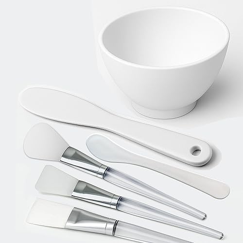 APPEARUS Juego de 6 tazones de mezcla de máscara facial de silicona, 1 cuenco, cepillos y espátulas, de grado alimenticio, resistente al calor, para disponible en Yaxa Costa Rica