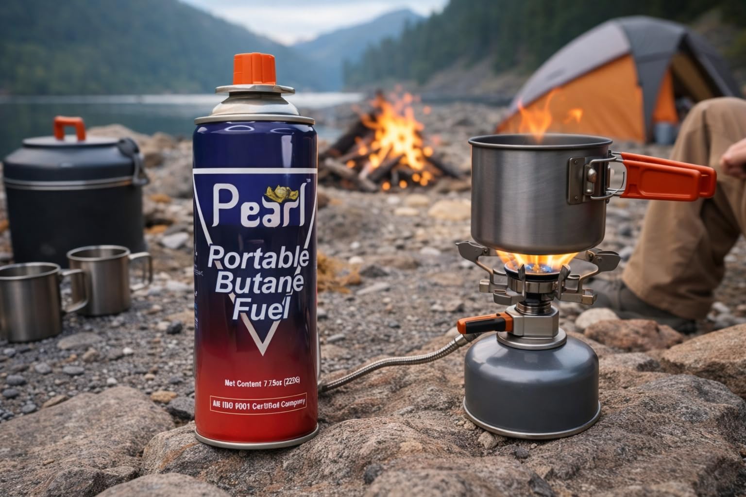 POWER COOK Butane Gas Portable High Pressure, Butane Can for Torch Flame Lighter, Welding Torch, Small Stove, Camping Stove Refiller 225g (pack of 4) 1