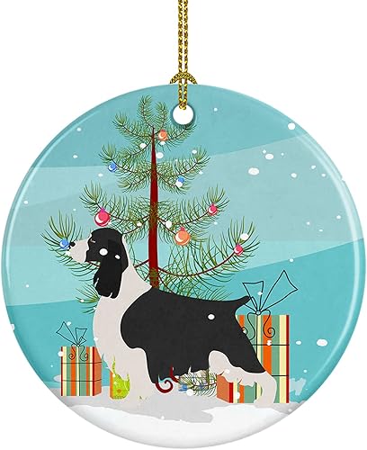 Miniatura 73 de Caroline's Treasures Adorno de cerámica con cola de perro pastor inglés antiguo para colgar en el árbol de Navidad, para el hogar, Navidad, fiestas