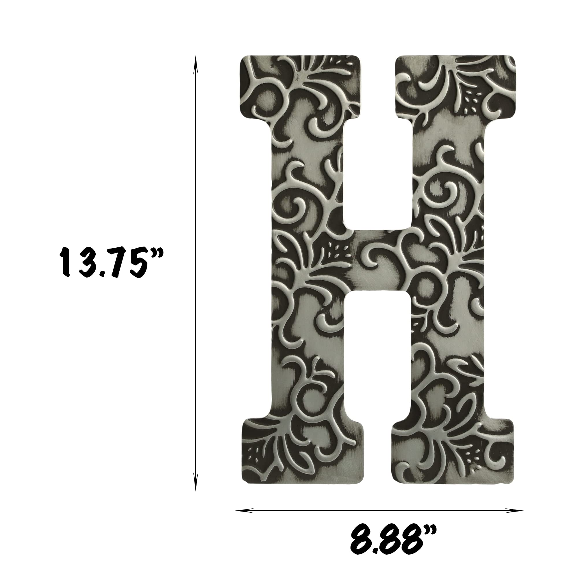 Letras Metálicas De 13.7 Pulgadas Para Decoración De Pared, Letras 3D Grandes Color Negro Corrugado, Letreros Decorativos Colgantes Del Alfabeto Para El Hogar, Dormitorio, Oficina, Boda, Fiesta (E