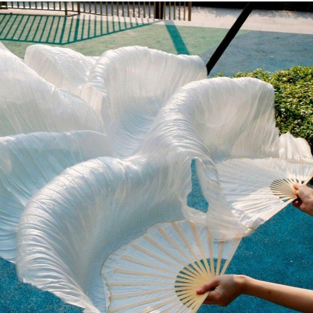 Silk Belly Dance Fan Dance Dance Veils Fans Long Sinistra+Performance della Festa Destra Fans Lunghi 180 Cm