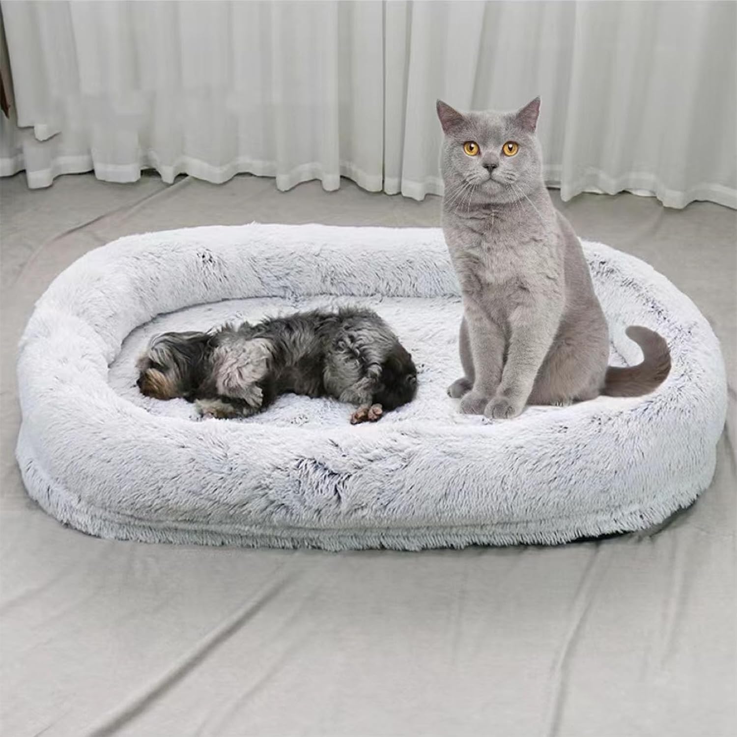 Large Human Dog Bed, 65"*39"10"*/72"x47"x12" Dog Beds for Humans Size Fits You and Pets, for People Doze Off (Gray 185x120x30cm) (Gray 185x120x30cm)