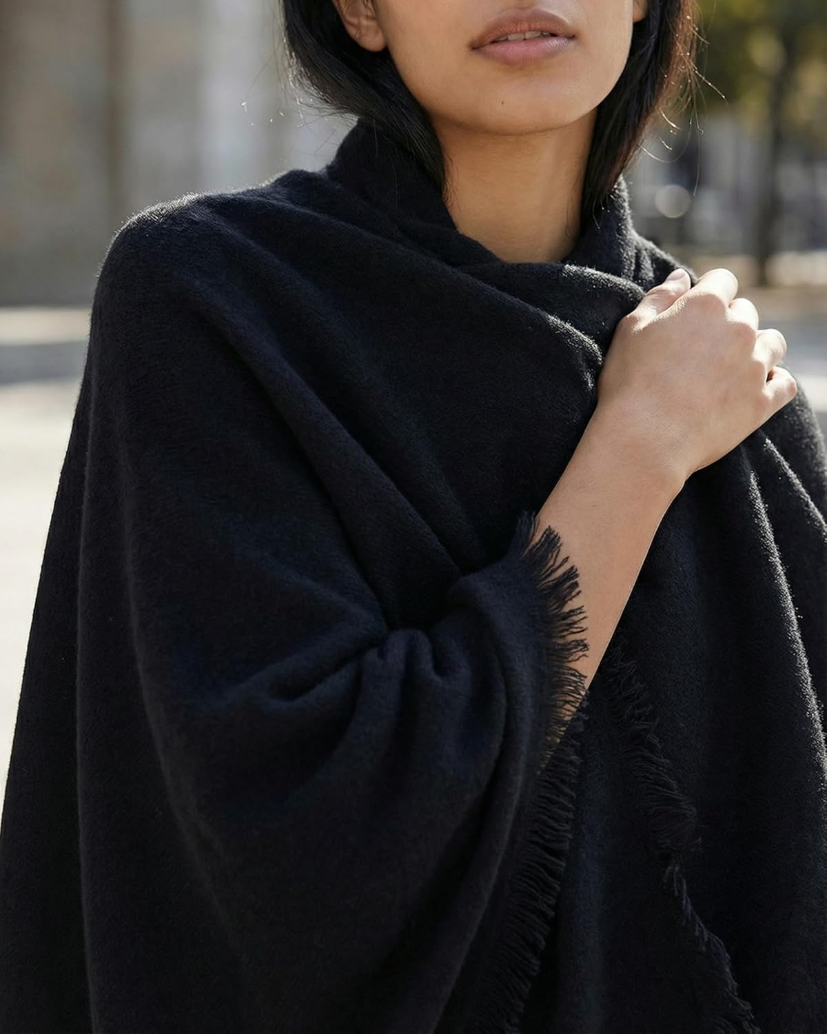 Shawl Wraps for Women ponchos Ruana Cape Open Front Duster Cardigan Sweaters for Fall Winter - Image 2