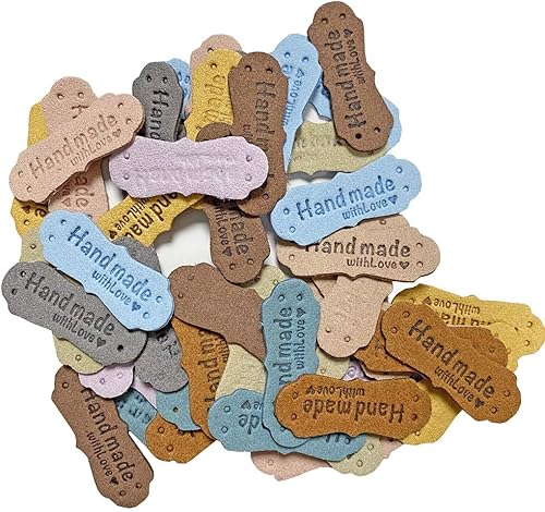 Miniatura 5 de Etiqueta de piel sintética para ropa, hecha a mano, adorno de etiqueta en relieve, accesorios de bricolaje para jeans, bolsos, zapatos, sombrero, 50