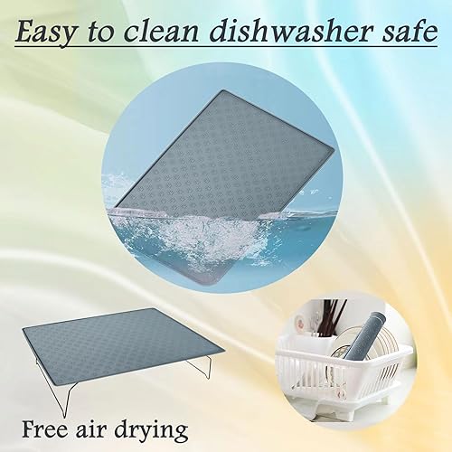 Miniatura 4 de Tapete para perros para comida y agua, tapete de silicona para tazón de comida para mascotas, para alimentar a los gatos, mantel individual