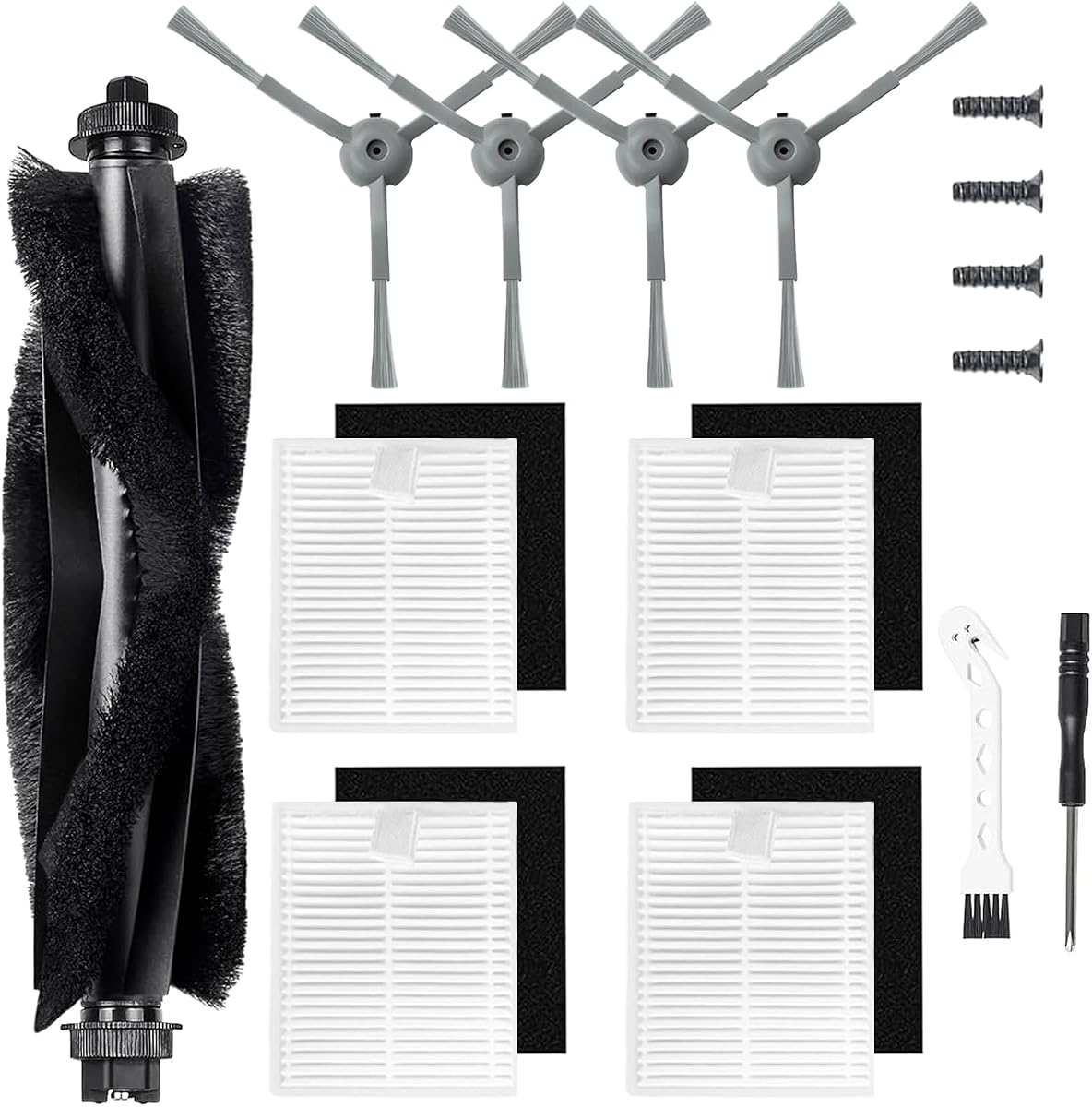 Piezas de repuesto para el robot aspirador de las series Eufy L60 y L50, incluye 1 cepillo de rodillos, 4 filtros HEPA, 4 cepillos laterales, 1 destornillador, 1 herramienta de limpieza