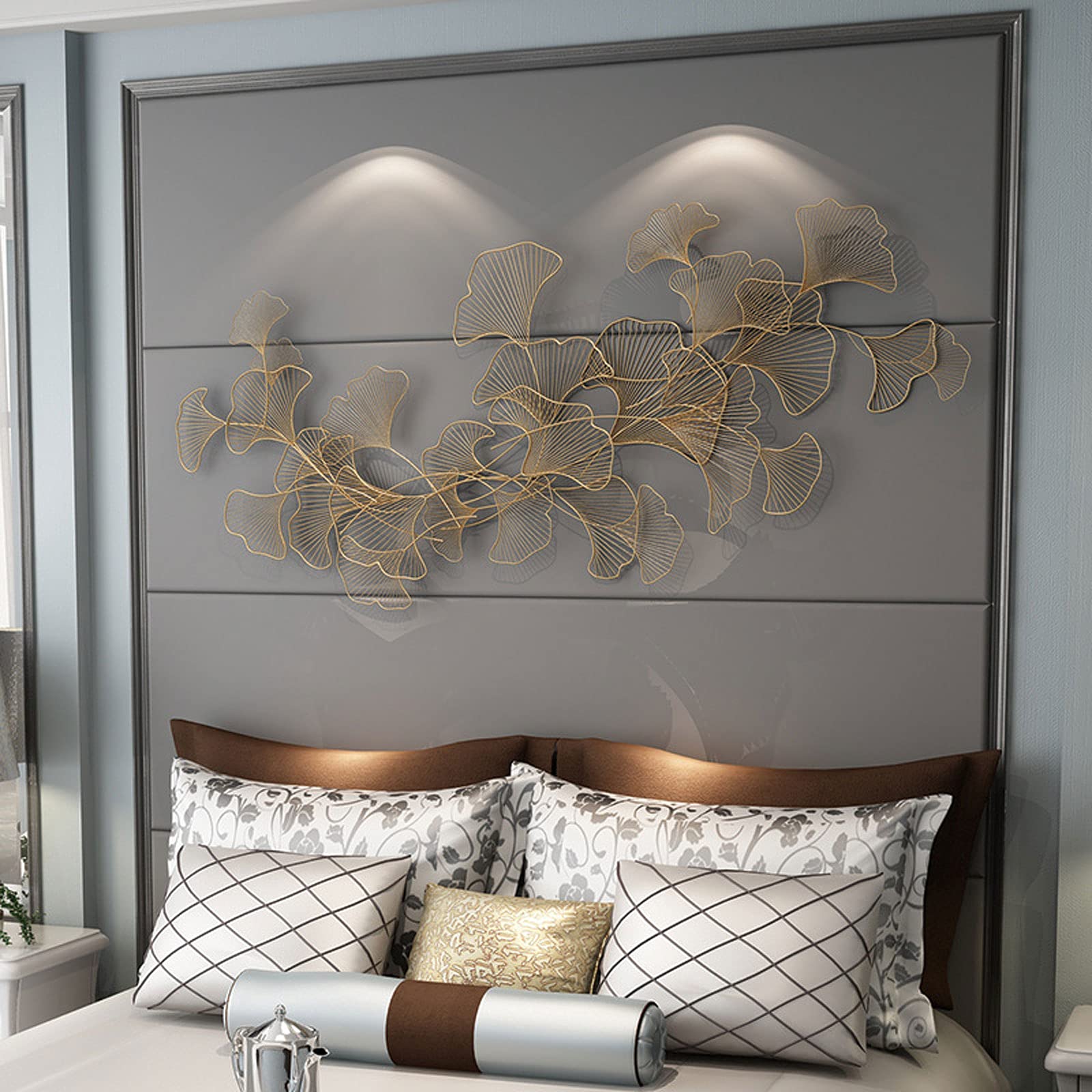 Ginkgo Biloba Ornamenten, moderne kunstornamenten, moderne luxe thuis, woonkamer, marmer, handwerk, ornament, thuis, bureaublad, plantenfiguren, accessoires, creatieve huistafel, topdecoratie voor woonkamer, buiten tuin