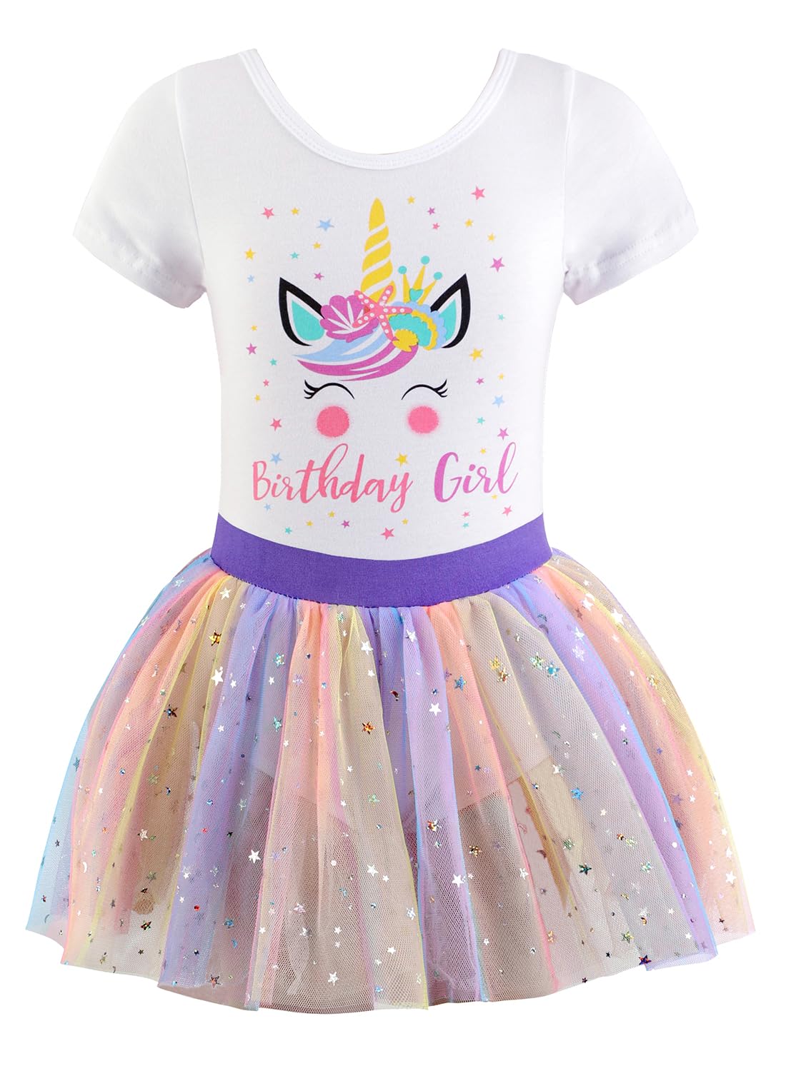 EQSJIU Unicorn Ballet Leotards with Tutu for Girls Toddlers Dance Cotton Tulle Skirts Dress