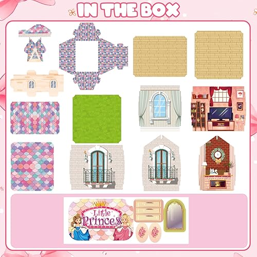 Miniatura 7 de Casa de muñecas Casa de ensueño para niñas, juego de construcción de casa de juegos de princesa con muñecas, accesorios de muebles, juguetes de casa