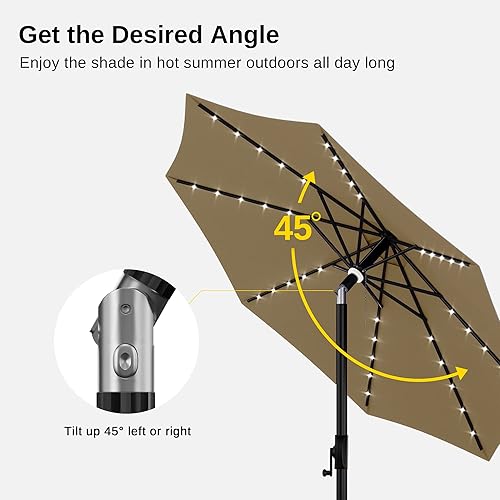 Vista 37 de EAST OAK PUB23003 - Juego de 4 placas base para sombrilla de patio con mortaja y junta de espiga para jardín, color negro