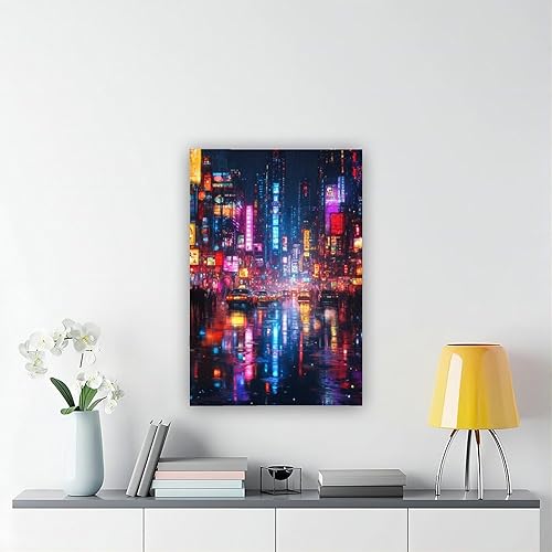 Miniatura 6 de XAHOR Futuristic Cyber Retro Pop Print  Neon Light Inspired Wall Decor  Unique Urban Art Poster for Room Aesthetics Canvas Wall Art Poster And Print