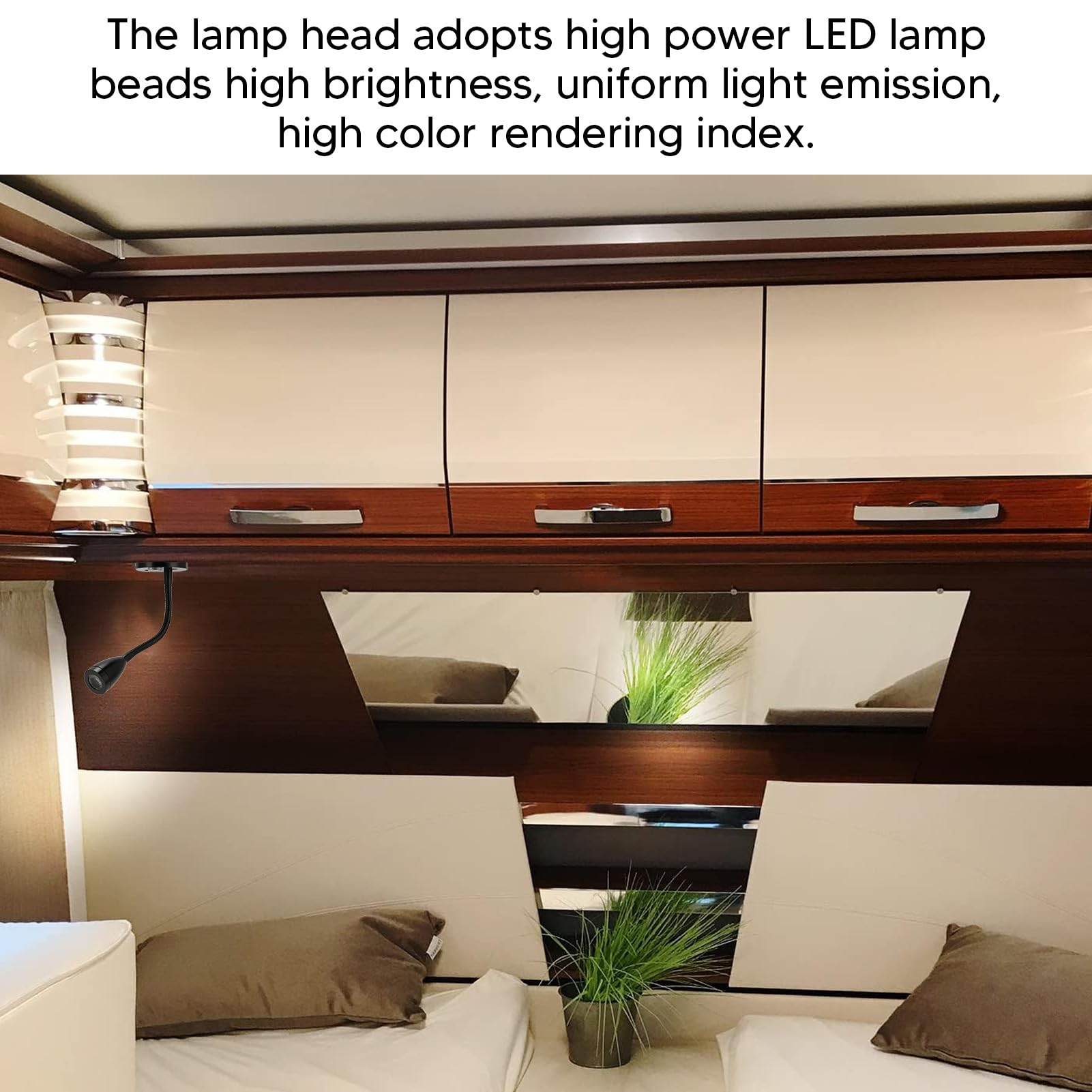 Luz De Lectura Para Autocaravana 12-24V – Con Atenuación Táctil, Luz Nocturna Azul Y Puertos USB-C