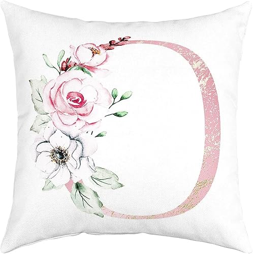 Miniatura 4 de Feelyou Juego de 4 fundas de almohada florales para sofá cama, fundas de cojín decorativas con patrón de amor, rellenos de almohada románticos rosas